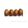 Bayong Wood Oval Side Drilled Beads 10x15mm