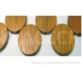 Bayong Flat Oval Wood Beads 25x35x5-6mm Top Side Drilled