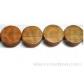 Bayong Wood Flat Round Beads 15x4-5mm