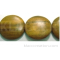 Tapered Disc Round Robles Wood Beads 28mm