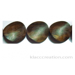 Robles Wood Twisted Round Beads