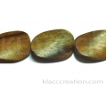 Robles Wood Twisted Oval Beads 25x35x4-5mm